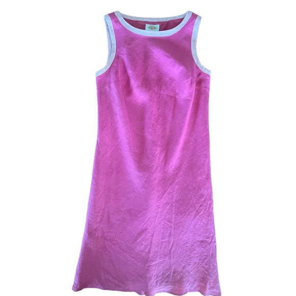 Vintage Talbots Irish Linen Sleeveless Sheath Midi Dress Pink Size 8 - Picture 9 of 16